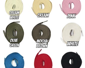 Premium Wax Flat Laces For Air AJ Jordan 1 low TS Mocha Cream Black Red Pink