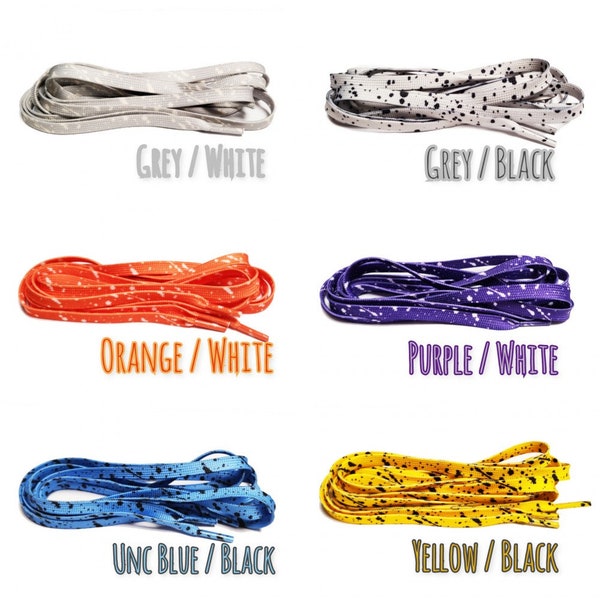 Cement Print Flat Laces / Part 2 for Air AJ Max Joran 4 5 6 Grey Yellow Lighting UNC Unversity Blue Orange Purple