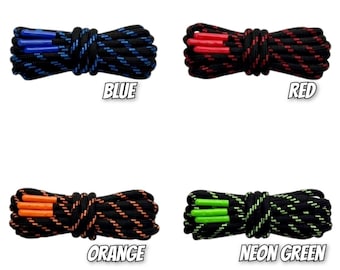 Rope Shoelaces w/ Metal Aglets Red/ Blue/ Orange/ Neon Green