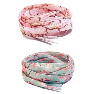 Cordones para zapatos planos con estampado de flores de cerezo