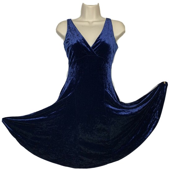 VTG Betsey Johnson Dress CRUSHED VELVET purple str
