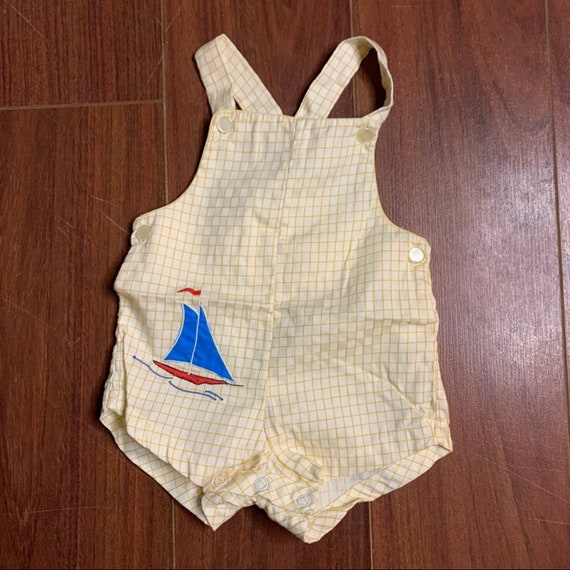 Vintage 1950s little craft sailboat bubble romper