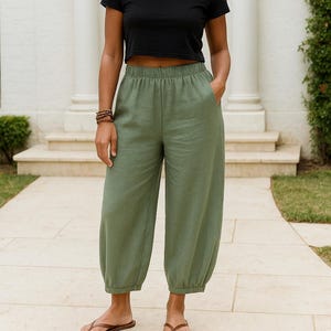 Relaxed Fit Pants Sewing Pattern: Elastic Hem, Wide Leg (Digital Download)