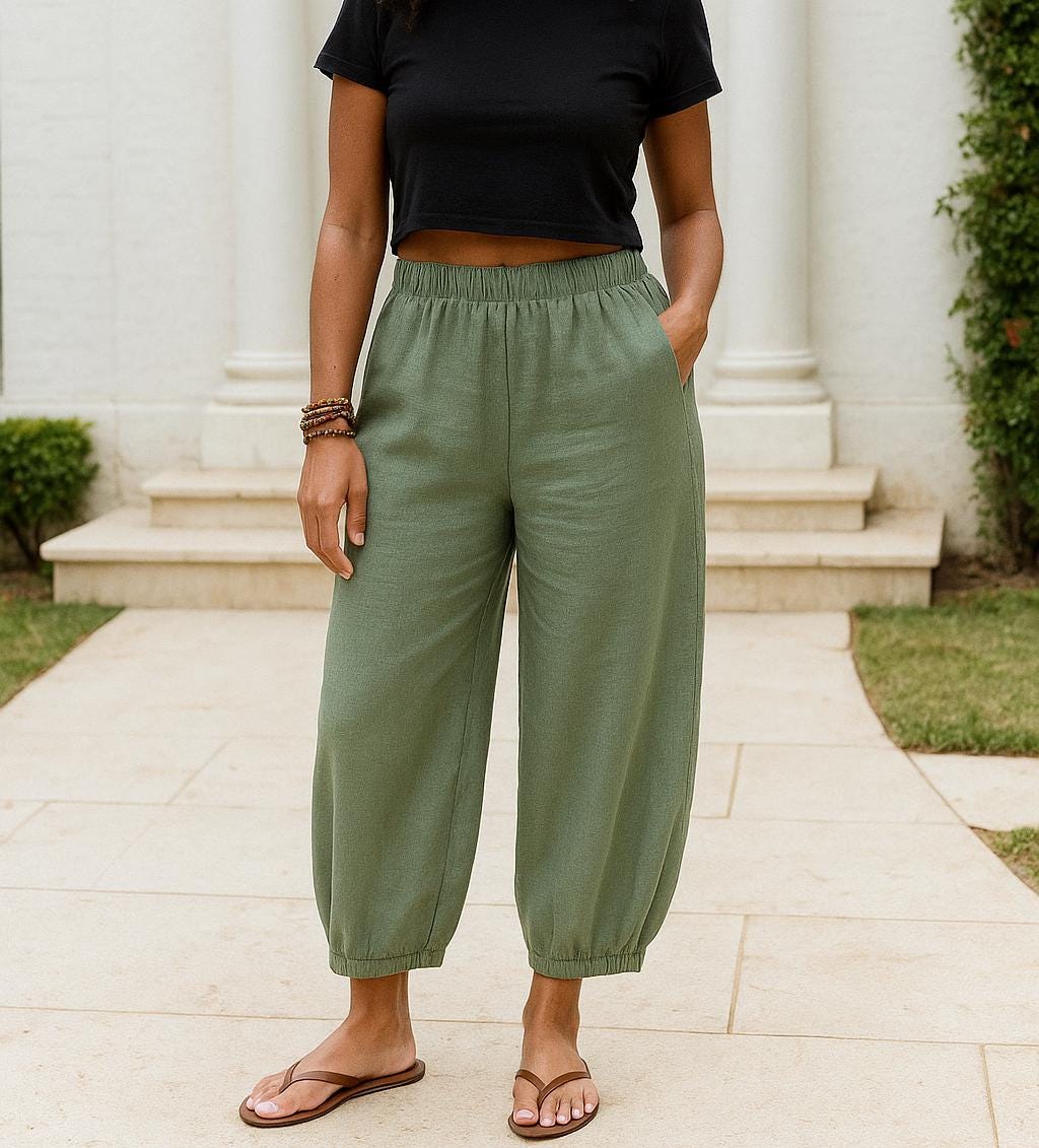 【AMERICANA】 Strech Waist Gather Pants Gathered Waist Pants - Etsy