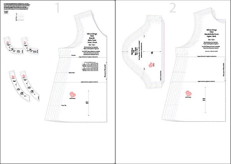 Tunic Letters Boho Tunic, Pdf Sewing Pattern, S-4XL (a4/a3/a0/letter) English and ...