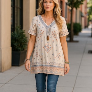 Boho Tunic Sewing Pattern PDF: Brenda Design, Sizes S-4XL (A4/A3/A0/Letter Size) English and Afrikaans instructions included