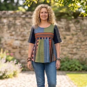 Recycled Fabric Boho Top Digital Sewing Pattern (PDF), S-5XL, (A0,A3,A4,Letter) English and Afrikaans Files, Beginner friendly