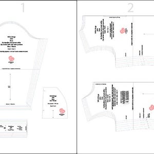 PDF-sömnadsmönster för hög kragejacka, dragkedja fram, sidofickor, (M-4XL) (A0, A3, A4, Letter) engelska och afrikaans bild 3