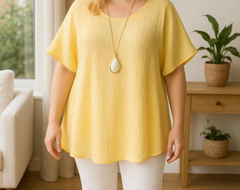 Easy Tunic Sewing Pattern PDF: Beginner Friendly, Sizes S-5XL (A0, A3, A4 Included)