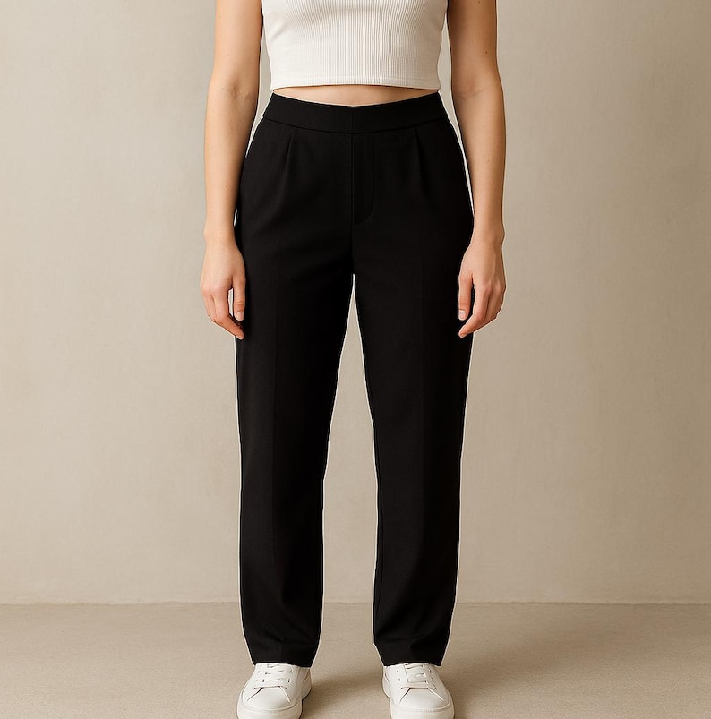Basic Pants Pdf Sewing Pattern, Front Waistband and Elastic Back Waist ...