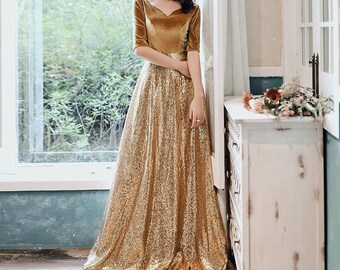 golden gown for party