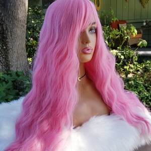 Long pink 2024 cosplay wig