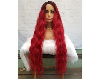 red wig long