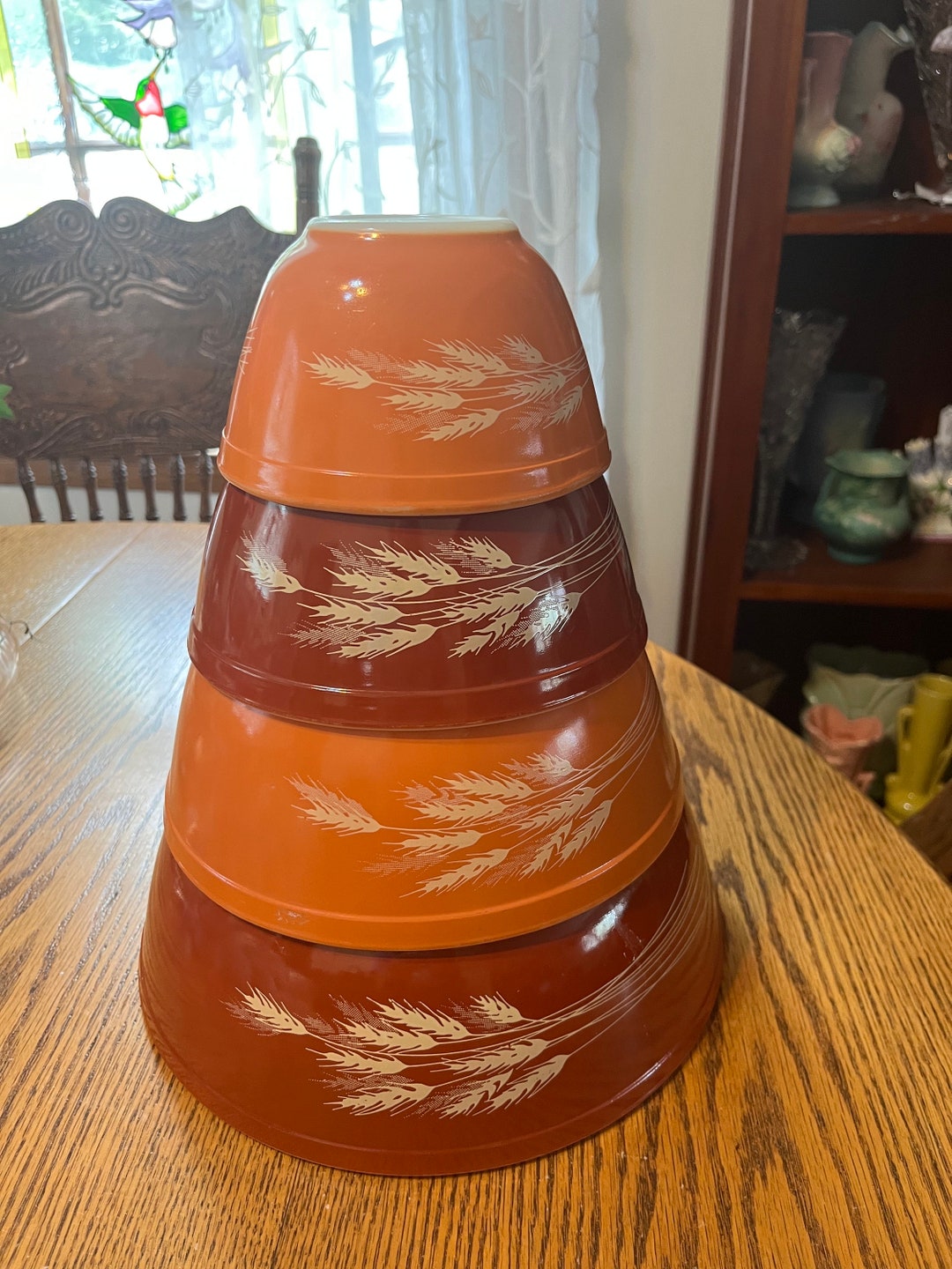 Pyrex SHINY Autumn Wheat Nesting Bowls #401,402,403 & 404- SET of 4 ...