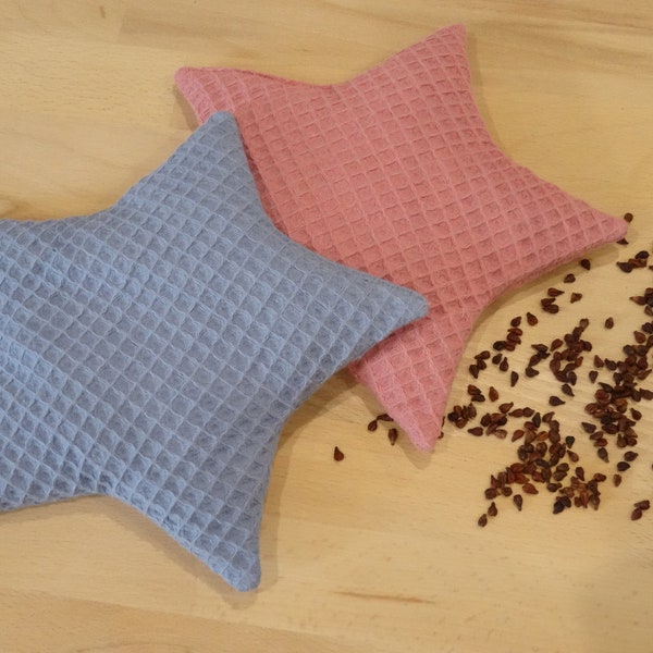 Heat pad / cold pad "Waffle Star", grape seed pillow