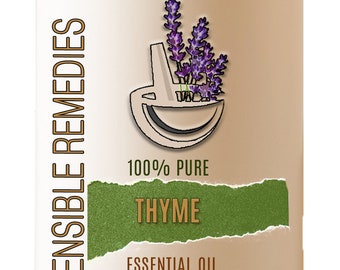 Thyme Oil Therapeutic Grade Thyme Essential Oil 100% Pure (White) 5 mL + Sensible Remedies