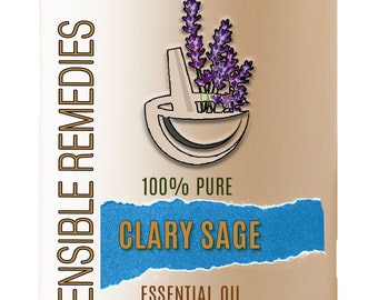 Clary Sage Oil 100% Pure Aromatherapy Grade Clary Sage Essential Oil - 5mL+ Sensible Remedies