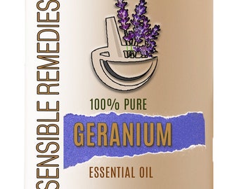 Geranium Oil Sensible Remedies 100% Pure and Natural Therapeutic Aromatherapy Grade Essential Oils - 5mL+