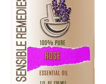 Rose Essential Oil 100% Pure Therapeutic Grade Rose Oil Beautifully Fragrant 5 mL+ Sensible Remedies