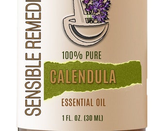 Calendula Oil 100% Pure Essential Oil and Natural Therapeutic Aromatherapy Grade - 5mL+ Sensible Remedies