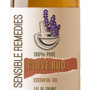 Clove Bud Oil Sensible Remedies 100% Pure and Natural Therapeutic Aromatherapy Grade Essential Oils - 5mL+