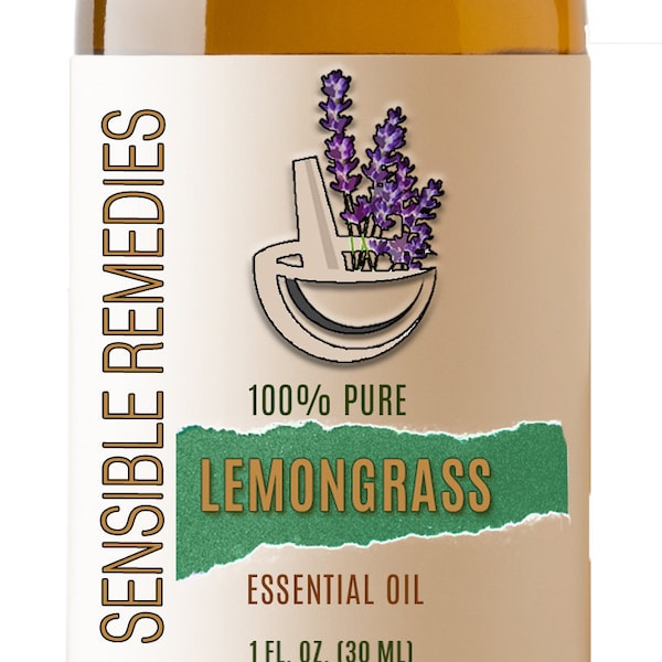 Lemongrass Essential Oil 100% Pure Therapeutic Grade Lemongrass Oil 5 mL+ Sensible Remedies