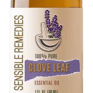 Clove Leaf Oil Sensible Remedies 100% Pure and Natural Therapeutic Aromatherapy Grade Essential Oils- 5mL+