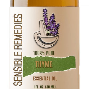 Thyme Oil Therapeutic Grade Thyme Essential Oil 100% Pure (White) 5 mL + Sensible Remedies