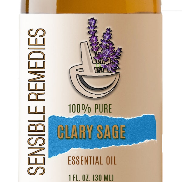 Clary Sage Oil 100% Pure Aromatherapy Grade Clary Sage Essential Oil - 5mL+ Sensible Remedies