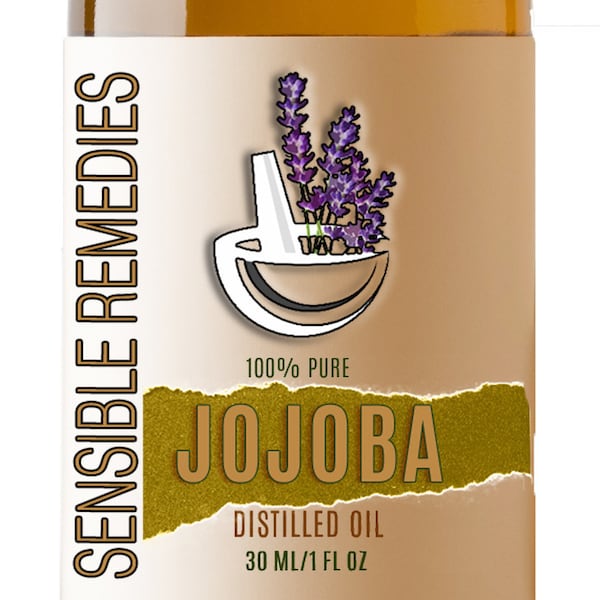 Golden Jojoba Oil Sensible Remedies 100% Organic, Pure and Natural Therapeutic Aromatherapy Grade Essential Oils - 5mL+
