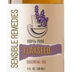 Linseed (Flaxseed) Oil Sensible Remedies 100% Organic, Pure and Natural Therapeutic Aromatherapy Grade Essential Oils- 5mL+