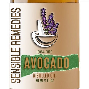 Avocado Oil 100% Pure and Natural Distilled 5 mL+ Sensible Remedies