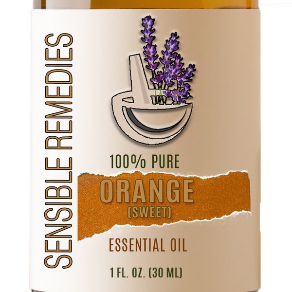 Sweet Orange Essential Oil 100% Pure Grade Citrus Oil 10 mL + Sensible Remedies