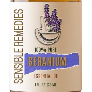 Geranium Oil Sensible Remedies 100% Pure and Natural Therapeutic Aromatherapy Grade Essential Oils - 5mL+