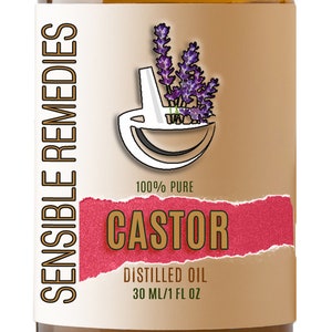 Castor Oil Sensible Remedies 100% Pure and Natural Therapeutic Aromatherapy Grade Essential Oils - 5mL+