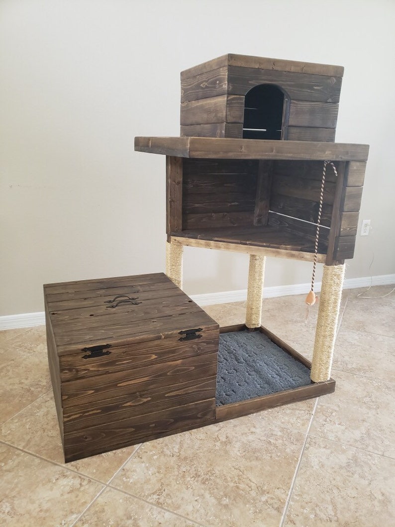 Cat Condo With Dog Proof Litter Box Etsy