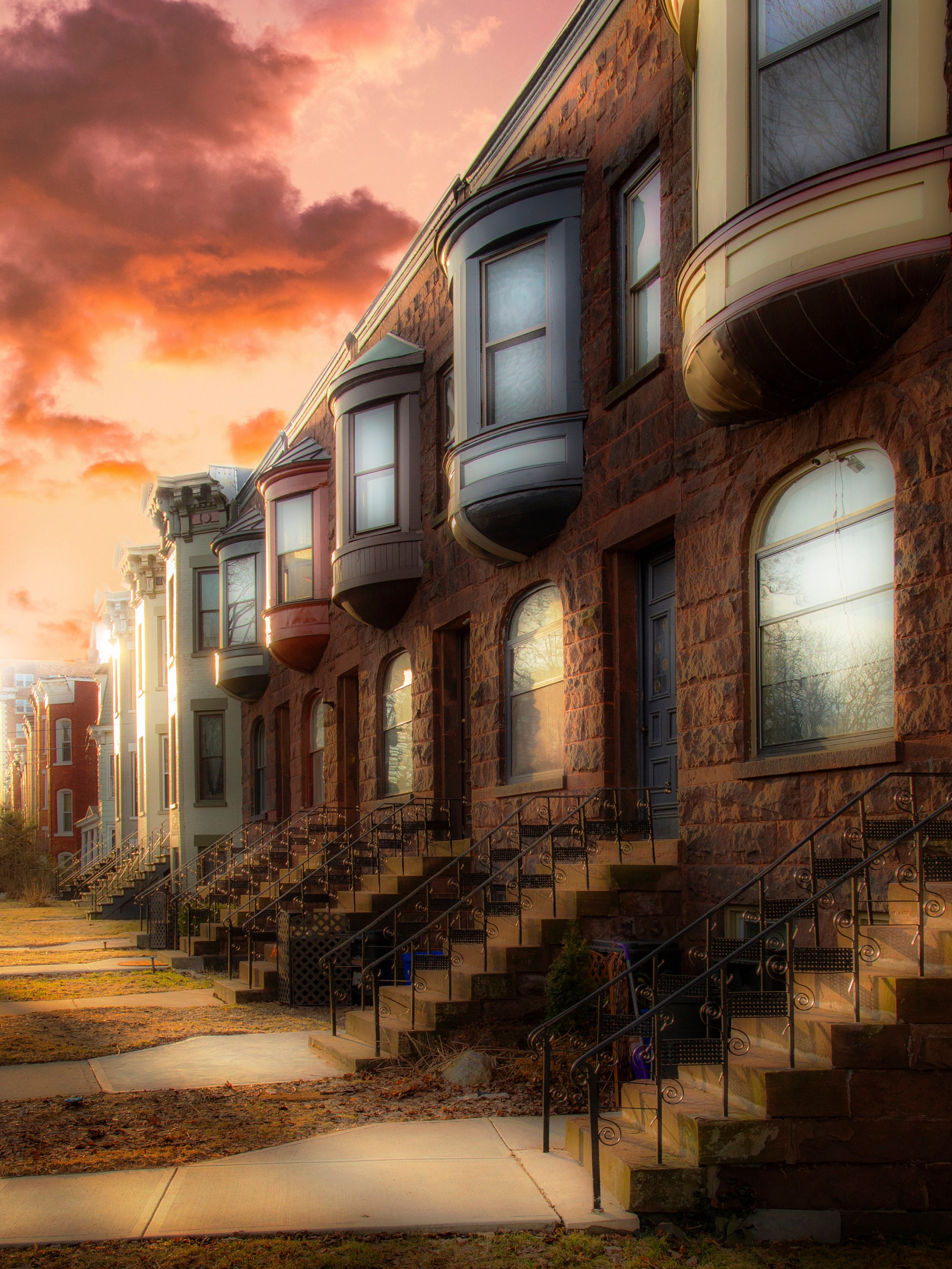 Albany NY Photos Brownstones On Western Avenue Morning Etsy