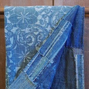 KATAZOME BORO Vintage Japanese Indigo Textile #273