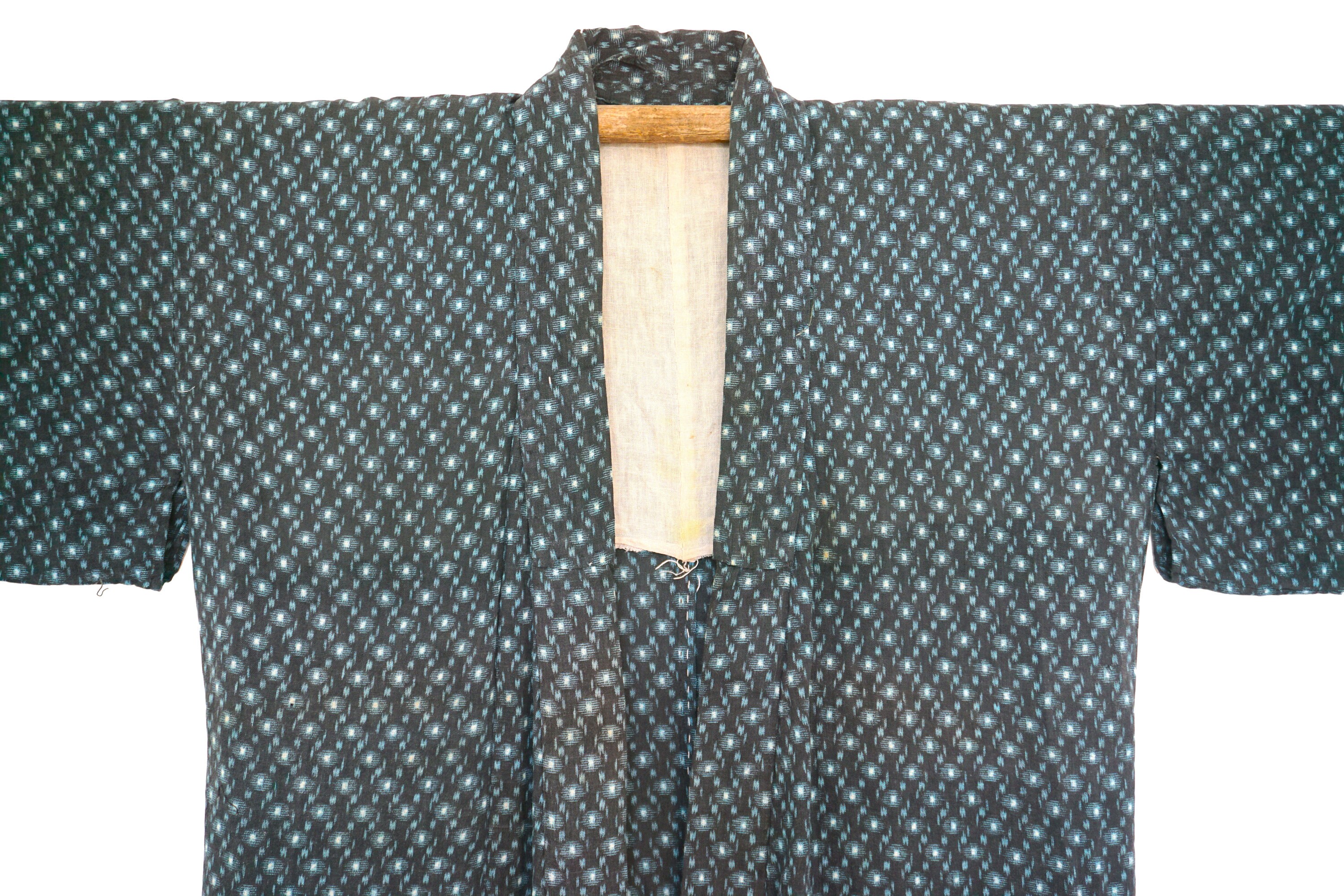 工芸品 kat&roger TATTERED Indigo Ikat Vintage Japanese Cotton Kimono BORO #145 - Etsy