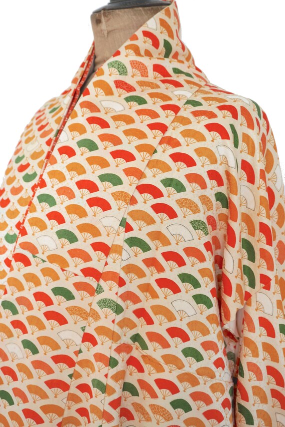 Lovely "Fan" motif vintage Japanese kimono #289