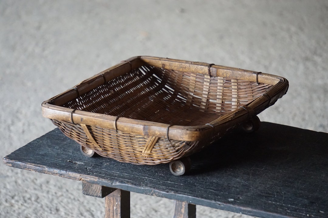 Vintage Japanese Bamboo Tray 1021 Etsy