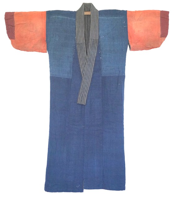 Early 20C Indigo Peasant Kimono / Vintage Japanese Te… Gem