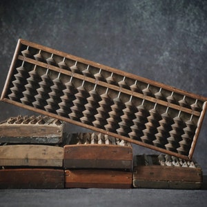 Inventory Codes Corrected / Rustic Vintage Japanese Wooden Abacus #809