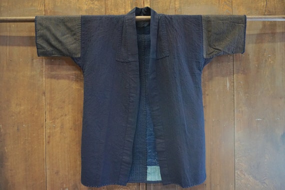 MEIJI ERA Sashiko Stitched Work Jacket / Antique … - image 7