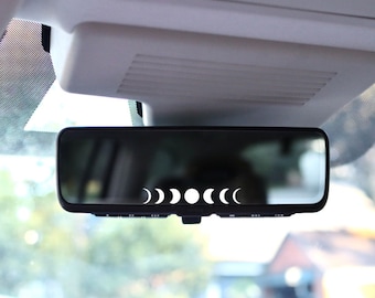 Moon Phases Vinyl Decal | Rear View Mirror, Visor, Laptop | Celestial Sticker