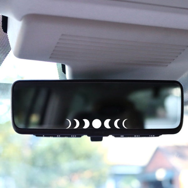 Moon Phases Vinyl Decal | Rear View Mirror, Visor, Laptop | Celestial Sticker