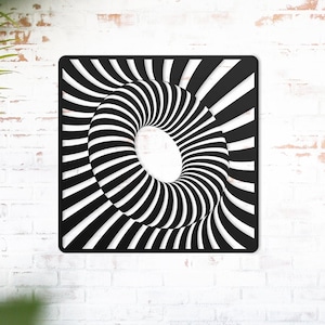 Optical Illusion Wall Decor, Metal Wall Decor, Metal Wall Art, Vortex Illusion Wall Decor,Office Gift, Living Room Wall Art,Wall Hanging