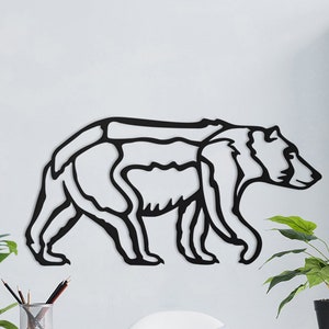 Bear Wall Art, Metal Wall Decor, Metal Wall Art, Mama Bear Wall Art, Cabin Decor,Home Decor, Nursery Room Decor, Jungle Wall Hang,Wild Life