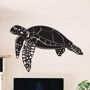 Sea Turtle Wall Decor, Metal Wall Art, Nautical Decor, Navy Decor, Marine Wall Art, Lake House Decor, Minimalist Design, Sea Life Wall Decor