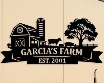 Personalized Farm Entry Metal Sign, Oversized Farm Gate Wall Art, Rustic Homestead Entry Decor, Large Outdoor Farm Sign, Gift for Farmers